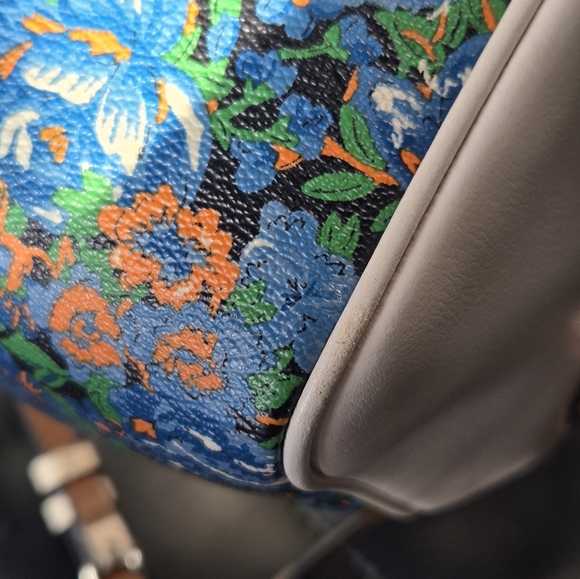 Blue and White Floral Coach Satchel - Picture 7 of 11